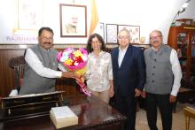 Mr. Ralph De Souza, Past President GCCI, Mr. Sanjay Amonkar, Director General, GCCI, Mrs. Carolina D’souza Called On Hon'ble Governor At Raj Bhavan.