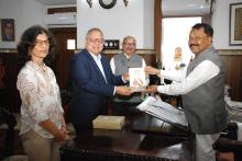 Mr. Ralph De Souza, Past President GCCI, Mr. Sanjay Amonkar, Director General, GCCI, Mrs. Carolina D’souza Called On Hon'ble Governor At Raj Bhavan.