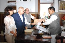 Mr. Ralph De Souza, Past President GCCI, Mr. Sanjay Amonkar, Director General, GCCI, Mrs. Carolina D’souza Called On Hon'ble Governor At Raj Bhavan.