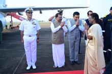 Hon'ble Governor received Hon’ble President of India Smt. Droupadi Murmu at INS Hansa, Vasco.