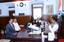 Sh. Anandrao Patil, IAS, Addl. Secretary Education Govt. of India, Mr. Prasad Lolayekar, Secretary Education called on Hon'ble Governor at Raj Bhavan Goa.