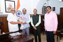 Dr. N. Vinodkumar, IPoS, Chairperson, MPA, Shri Vinayaka Rao, Dy. Chairperson and Shri M. Sankar Babu, Secretary, Called On Hon'ble Governor At Raj Bhavan.