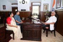 Mr. Utpal Parrikar and Smt. Neena Naik Called On Hon'ble Governor At Raj Bhavan.