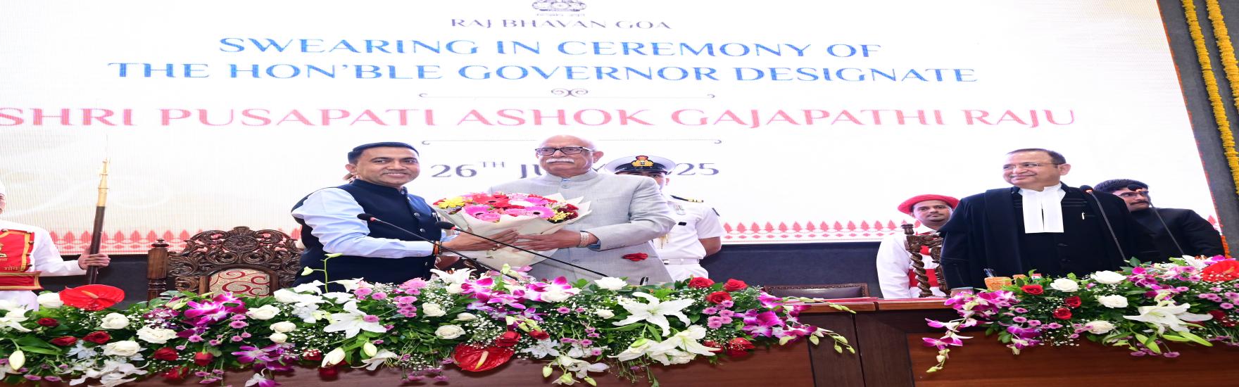 CM Dr. Pramod Sawant Welcoming and Congratulating Honorable Governor